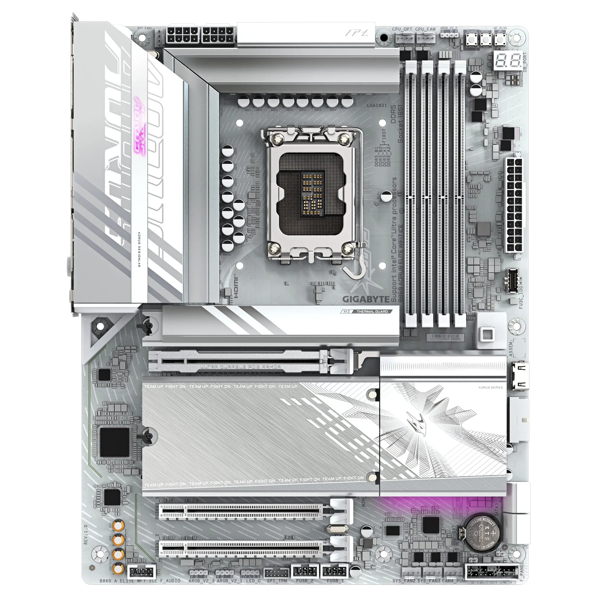 Placa de baza GIGABYTE B860 A ELITE WF7 ICE/ 1851/ Intel B860/ DDR5 / ATX