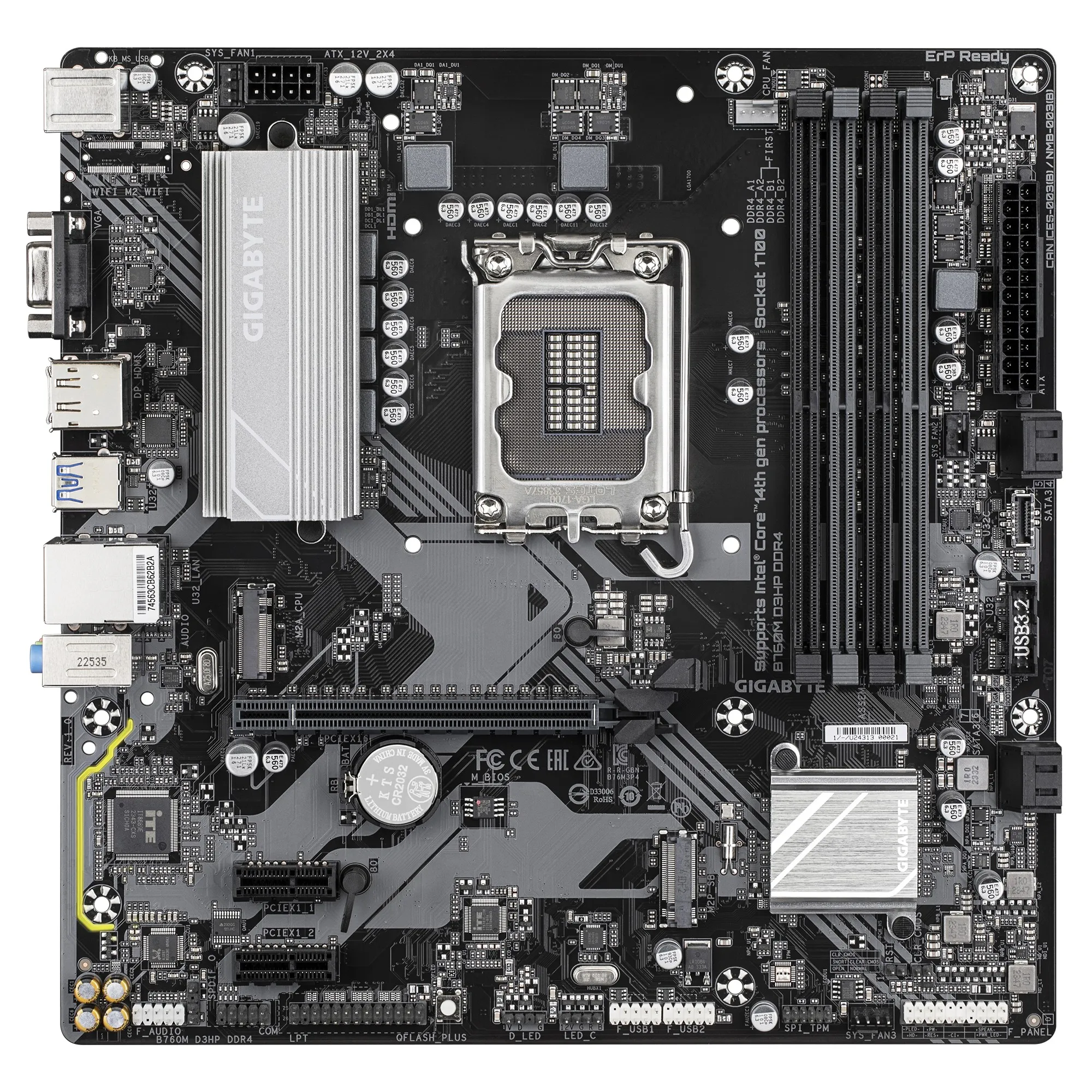 Placa de baza GIGABYTE B760M D3HP DDR4 / 1700 / B760 / DDR4 / mATX