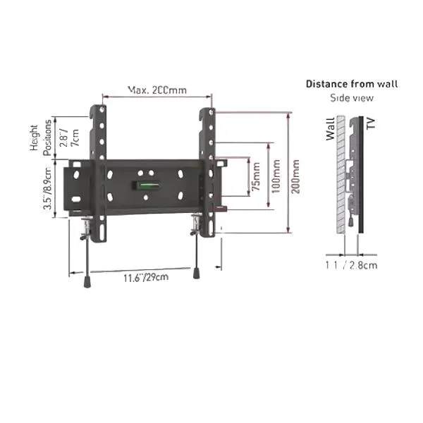 Fixed Wall Mount BARKAN E20, Black