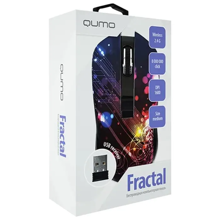 Wireless Mouse QUMO Fractal, Multicolour