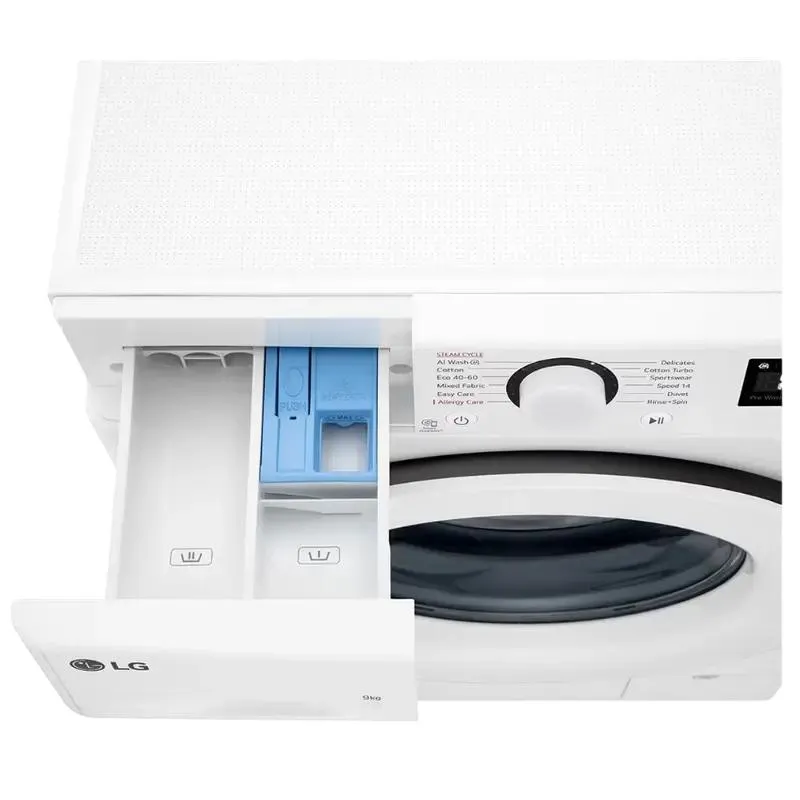 Washer LG F4WR509SWW, 9kg, White