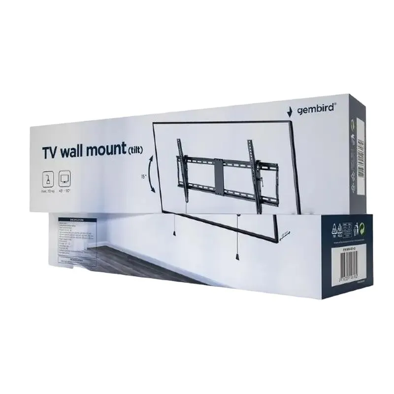 Full Motion Wall Mount Gembird WM-90T-01, Black
