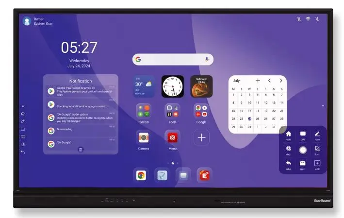 Interactive Display StarBoard IFPD-YL5U-75: 75", 4K Touch, Android 14, 8/128Gb
