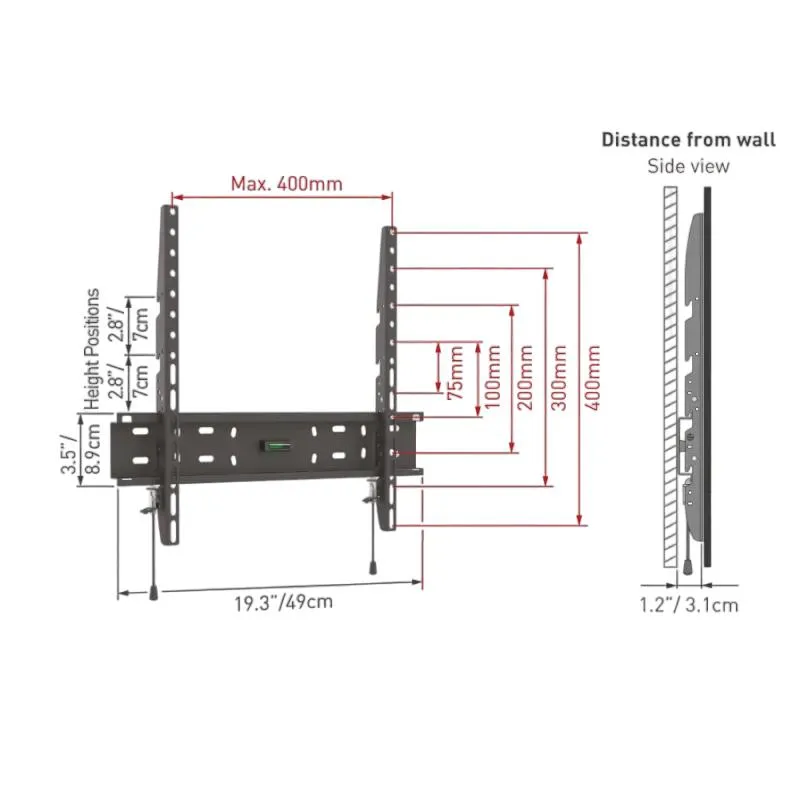 Fixed Wall Mount BARKAN E30, Black