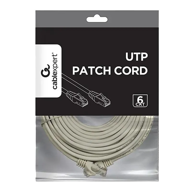 Patch cord Cablexpert PP6U-10M, Cat6 UTP, 10m, Grey