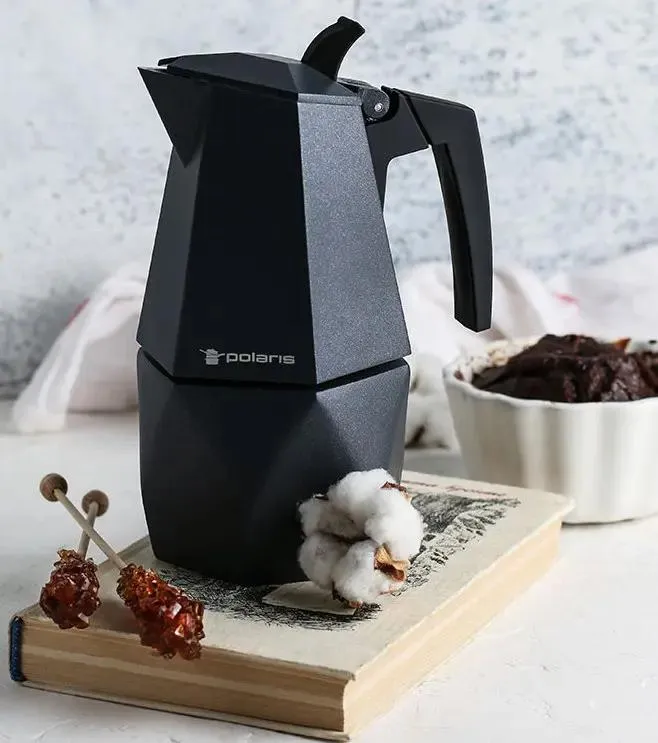 Geyser coffee maker Polaris Kontur-4C, Black