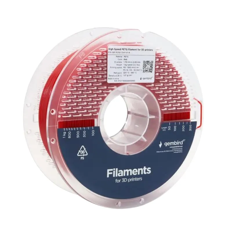 Filament for 3D printer Gembird 3DP-PETG1.75HY-01-R, PETG, Red , 1.75 mm, 1kg