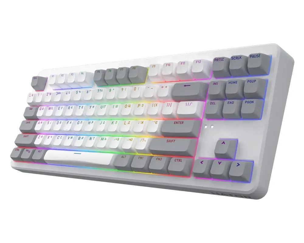 Keyboard HATOR Rockfall 3 TKL, Wired / Wireless, White