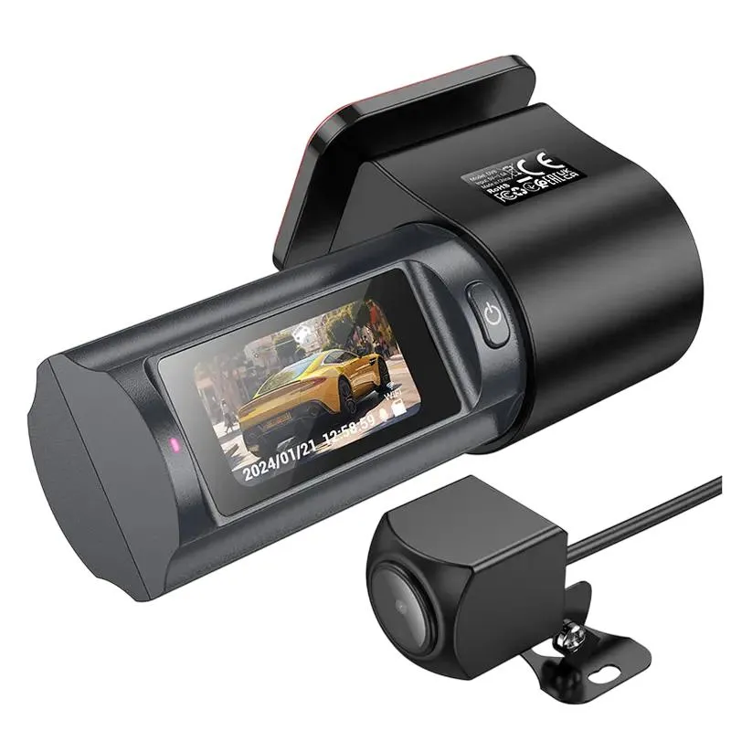Car Front and Rear Dash Cam Set Hoco DV8, Black