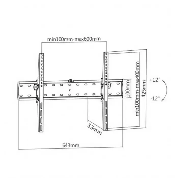 Tilt Wall Mount Gembird WM-70T-02, Black