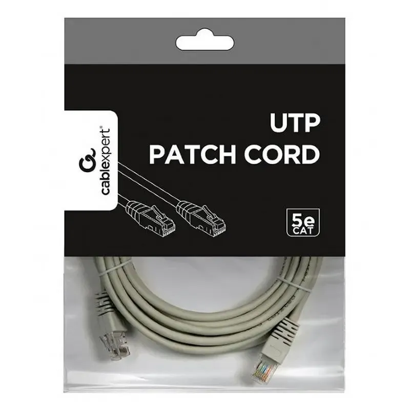 Patch cord Cablexpert PP12-5M, CAT5e UTP, 5m, Grey