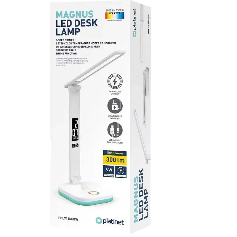 Desk Lamp Platinet PDL711RGB, White