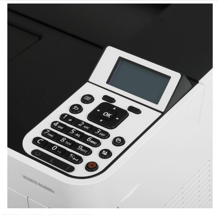 Ecosys PA4500x, A4 B/W Printer, 45pm, 1200x1200 dpi, 5-line LCD, with starter toner