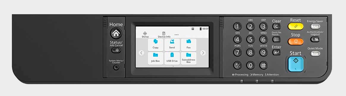Ecosys MA3501wfx, A4 B/W MFP, 35 ppm, 4in1, 1200x1200 dpi, 4.3' full-color touch LCD, Wireless (2.4GHz), 50-sheet DP std, with starter toner