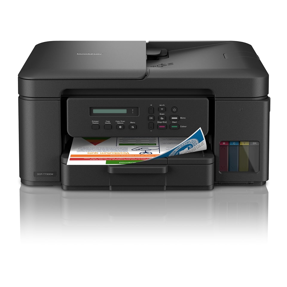 MFP Brother DCP-T730DW Ink Tank, A4, 16/15.5 ipm, Duplex, ADF, Wi-Fi, USB 2.0, Ink starter 15000/5000 pag.