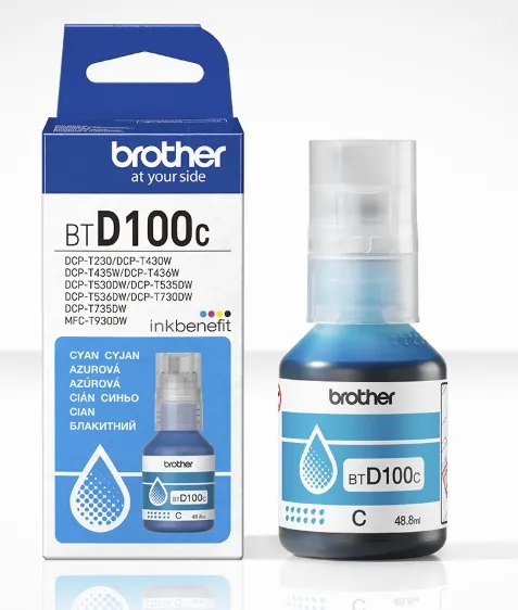 Ink Bottle Brother BTD100C, Cyan 5000 pages
