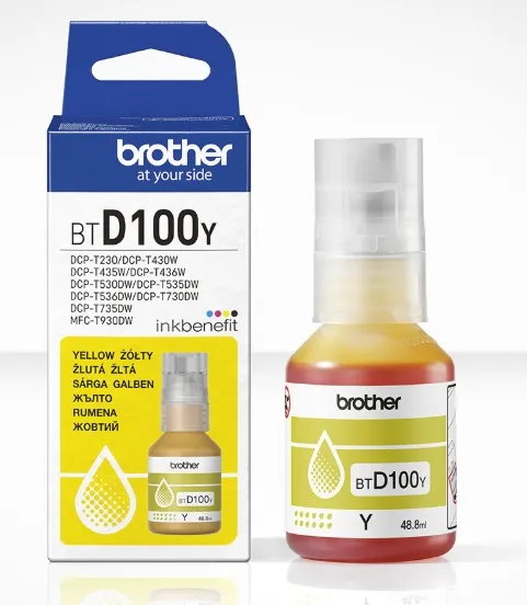 Ink Bottle Brother BTD100Y, Yellow 5000 pages