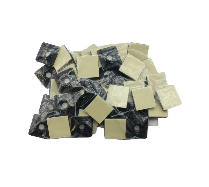 Самоклеящийся держатель для кабельных стяжек, чёрный, 19×19 мм (50 шт.), LuminaLED