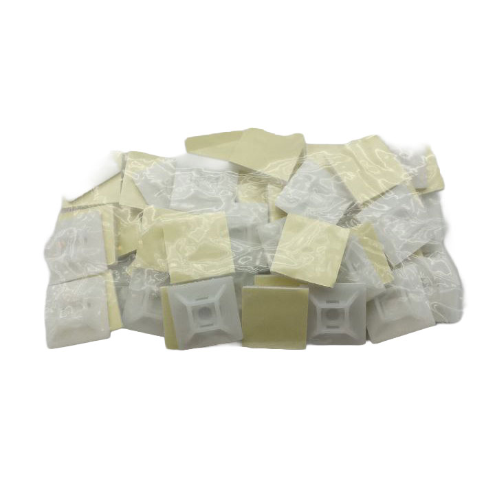 Самоклеящийся держатель для кабельных стяжек, белый, 28×28 мм (50 шт.), LuminaLED