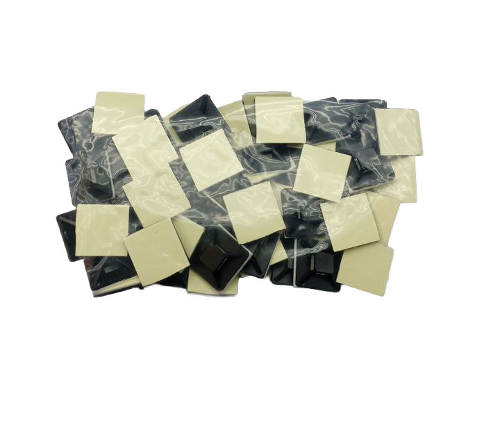 Самоклеящийся держатель для кабельных стяжек, чёрный, 25×25 мм (50 шт.), LuminaLED