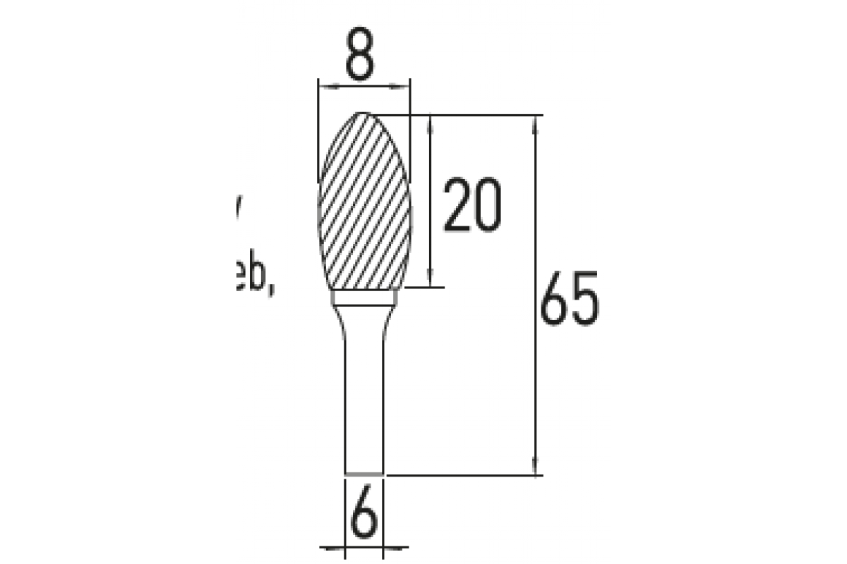 Фреза торцевая типа H 8×25 мм, HOGERT