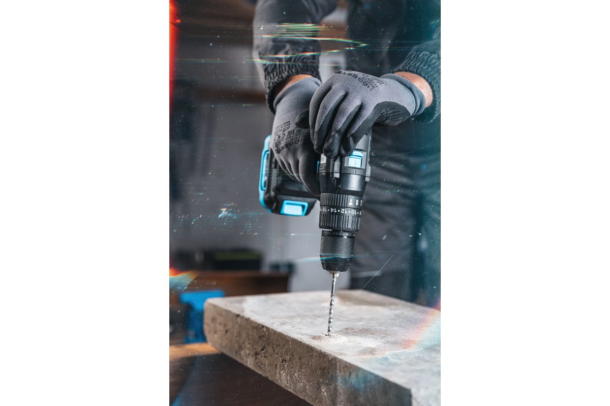 Аккумуляторная дрель-шуруповёрт с ударом 50 Нм, 18V, без аккумулятора, HOGERT