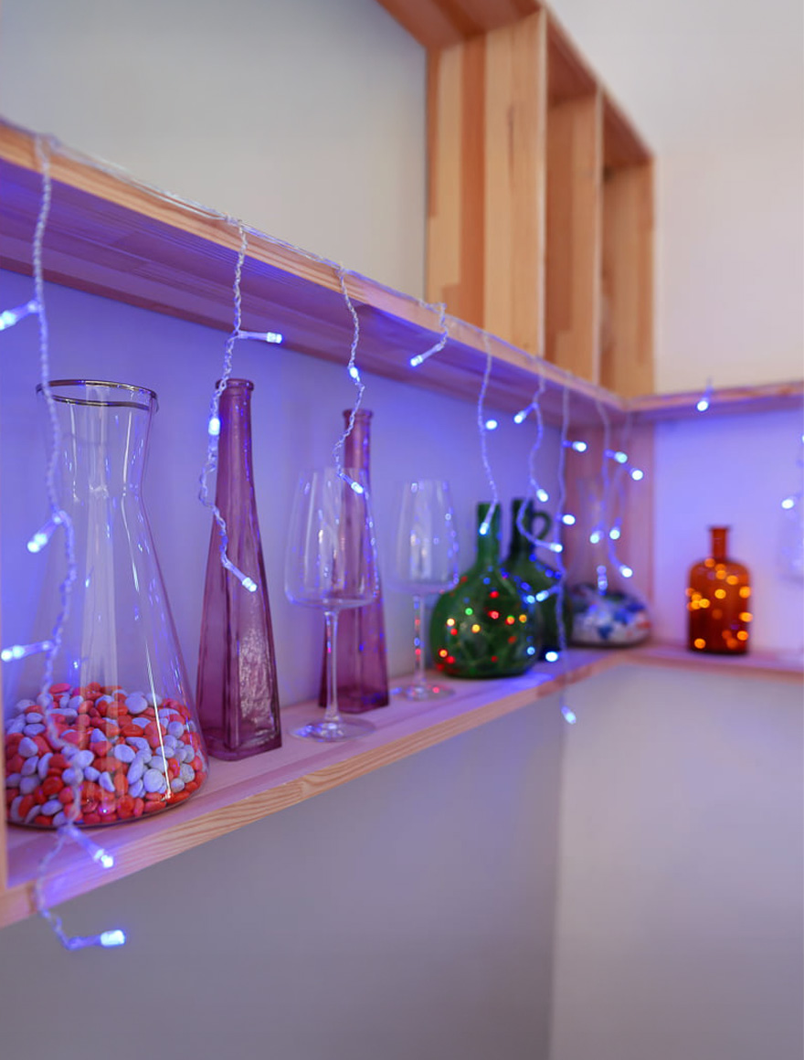 Ghirlandă ploiță 20x30-50-70cm 15W/LED 248LED 220V Albastră 10m IP65 + conector