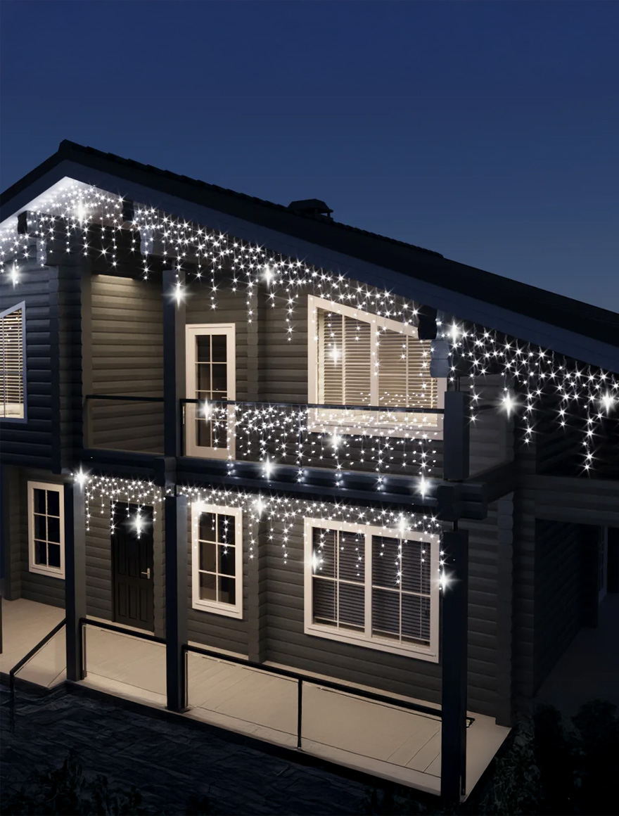 Ghirlandă ploiță 20x30-50-70cm 15W/LED 248LED 220V 4000K 10m IP65 + conector