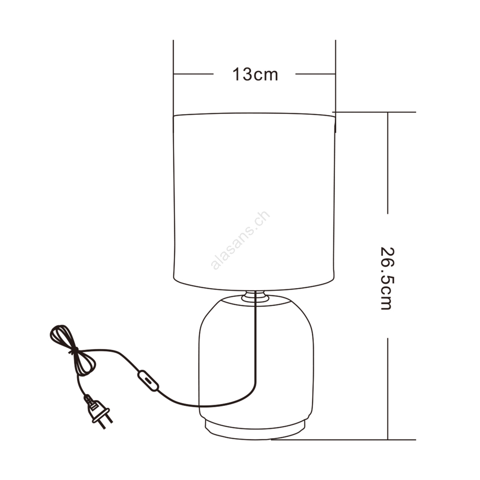 Veioză HS8723-GR 1xE14 ceramică gri+aur ZUMALINE