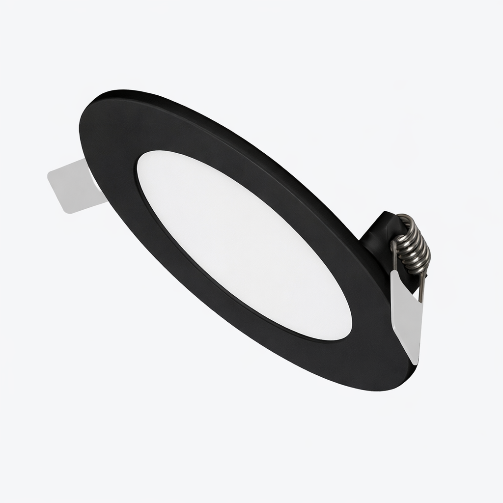 Spot LED rotund încorporat 9W 6000K AC175-265V negru Luminaled