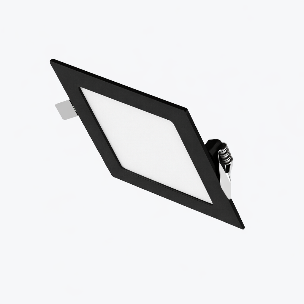 Spot LED pătrat încorporat 6W 4000K AC175-265V negru Luminaled