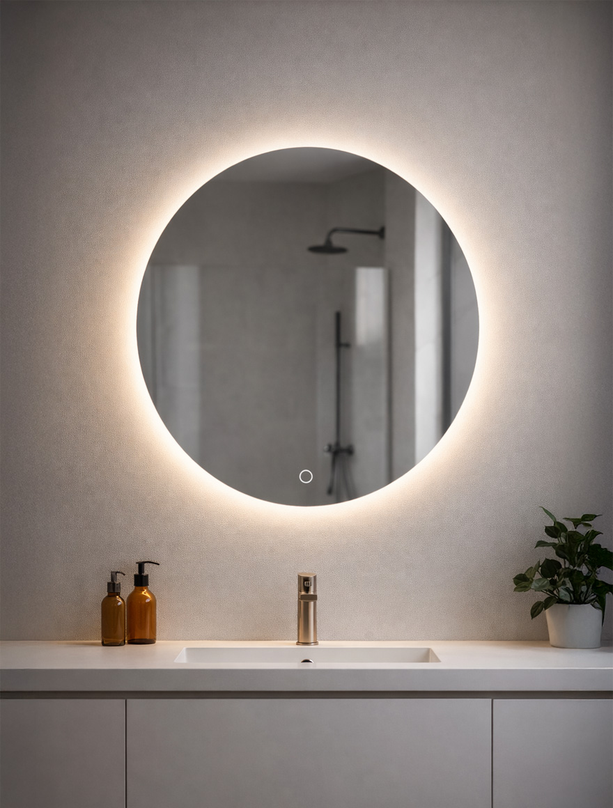 Светодиодный зеркало D60cm сенсорный анти-запотевание димируемый LuminaLED