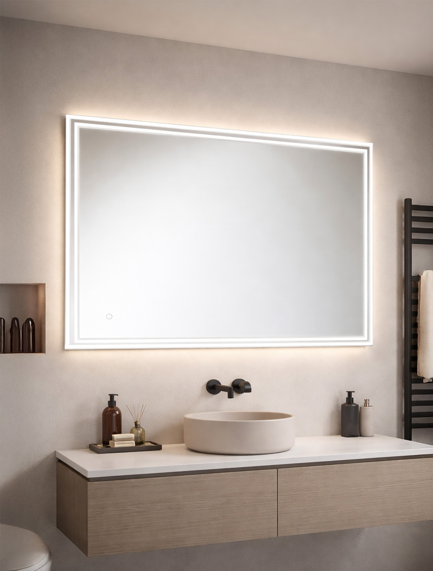Oglindă LED 70*90cm touch anti-aburire dimabil LuminaLED