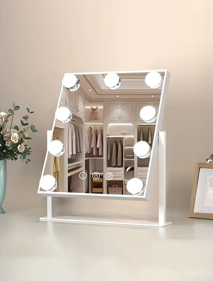 Oglindă de masă LED 25*37cm 9x1W alb LuminaLED