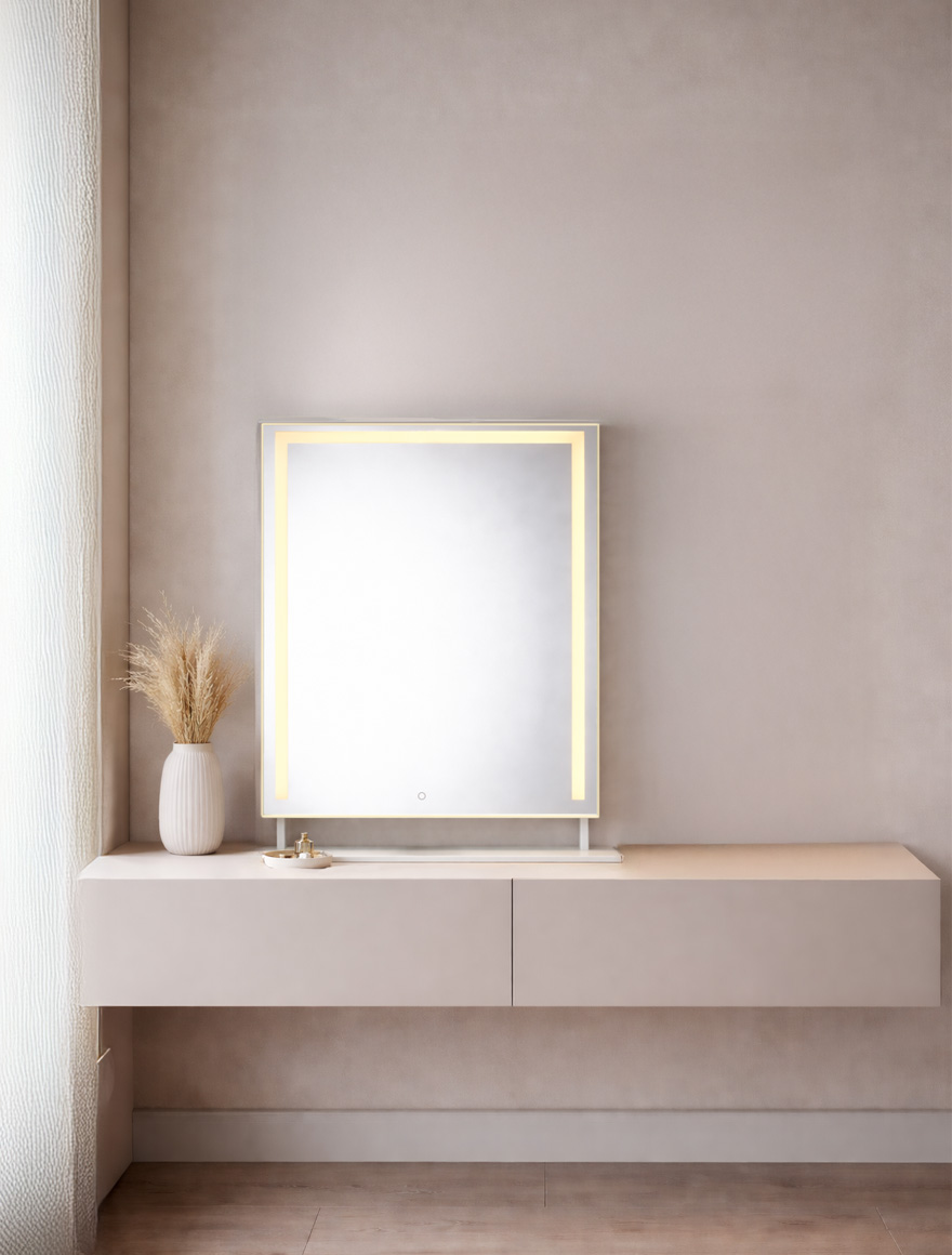 Oglindă de masă LED 40*50cm cu suport de fier LuminaLED