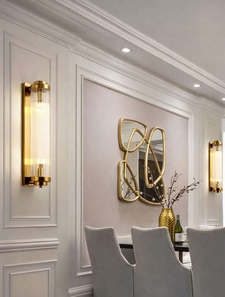 Aplică 2XE14 D120 H600 Crilo ZKS aurie LUMINALED