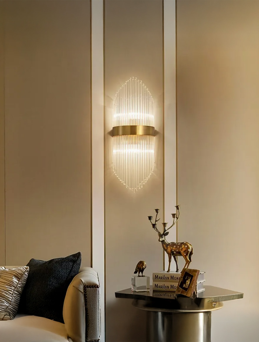 Накладка 2XE14 D180 H450 Crilo ZKS золото LUMINALED