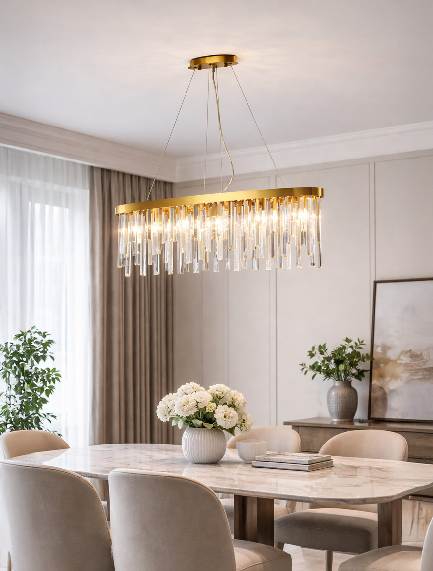 Lustră 10XE14 L800mm Glint ZKS aur LUMINALED