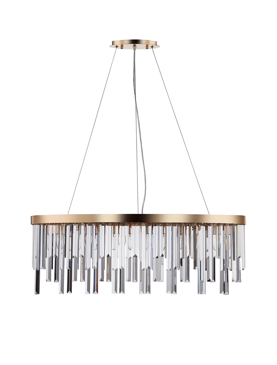 Lustră 10XE14 L800mm Glint ZKS aur LUMINALED