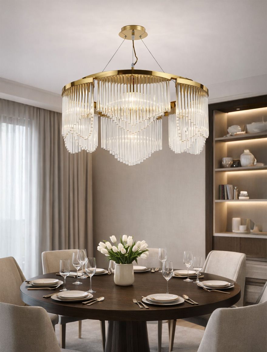 Lustră 6XE14 D600mm Luxor ZKS aur LUMINALED