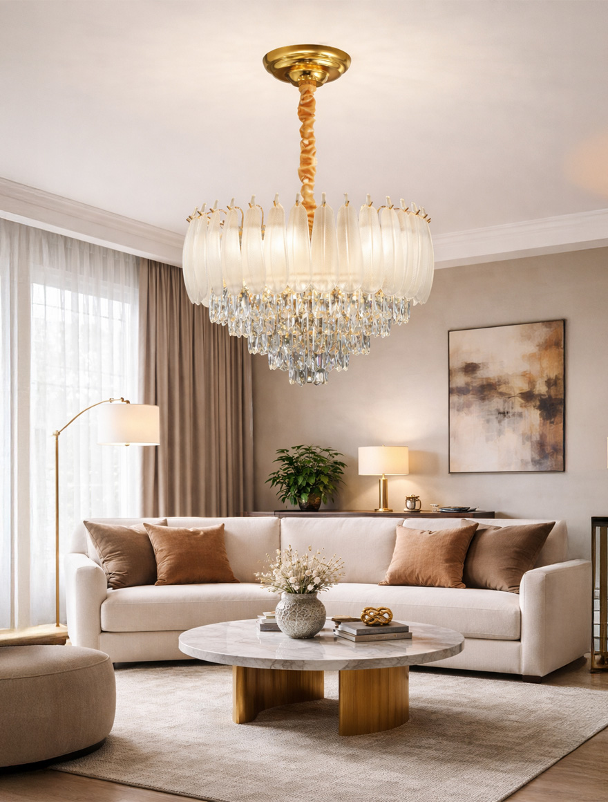 Lustră 10XE14 D600mm Elure ZKS aur LUMINALED