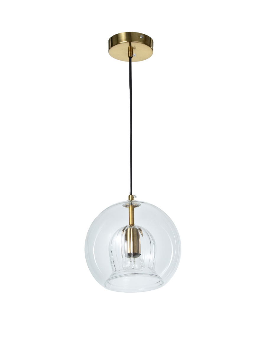 Suspensie 1XE27 D200 ORBIA ZKS negru,aur+transparent LUMINALED