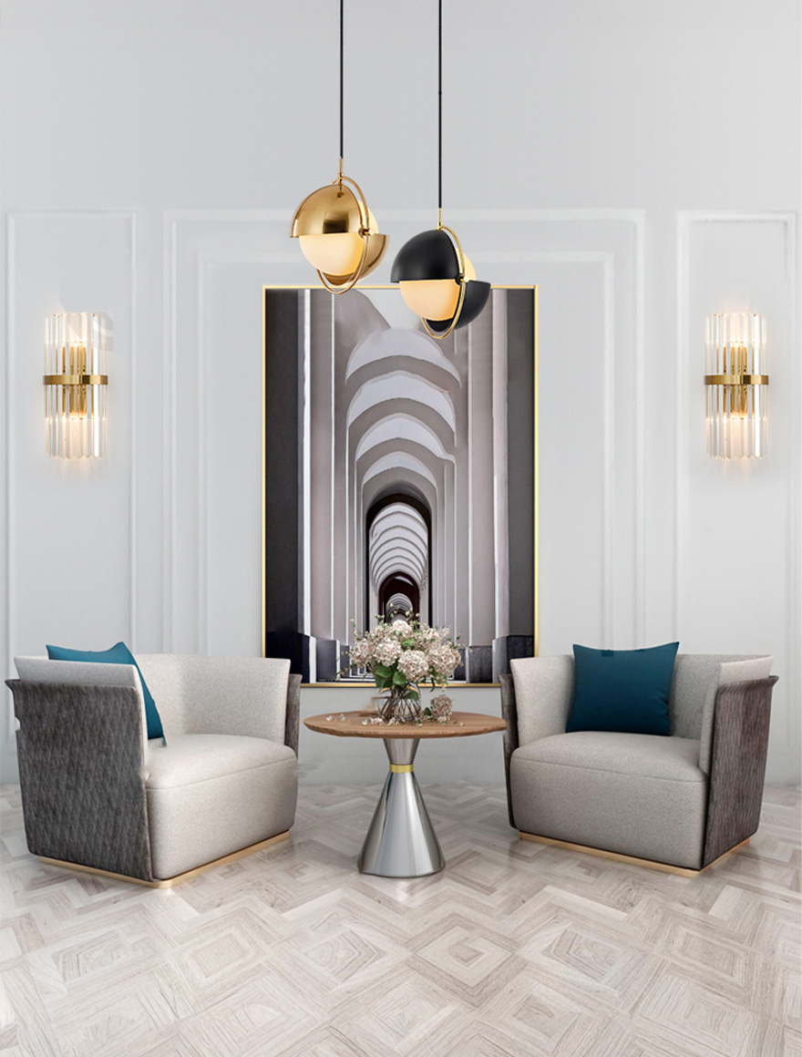 Aplică 2XE14 D200 H450 Crilo ZKS aurie LUMINALED