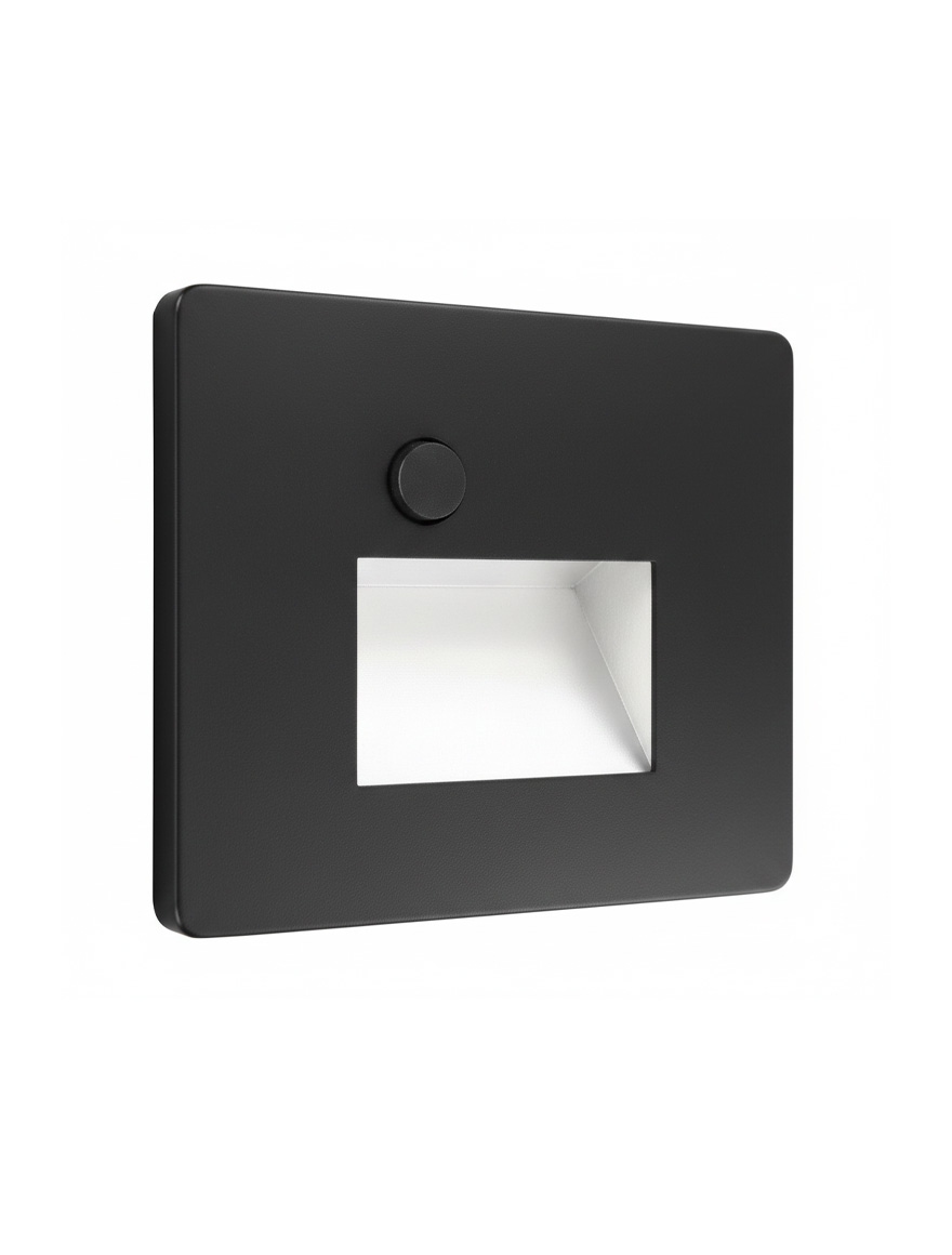 Corp de il. cu senzor incorp scară/perete LED 1.5W 3000K-5700K 220-240V negru Luminaled