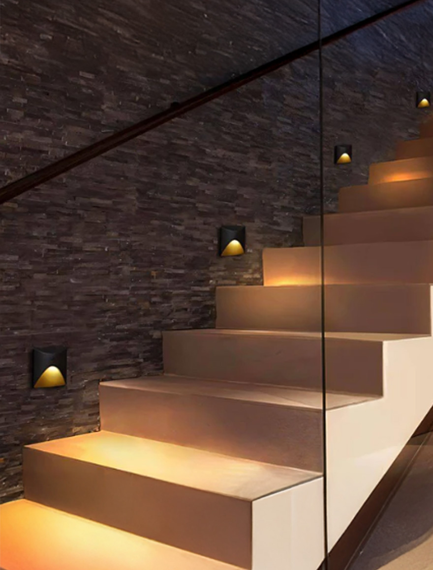 Corp de il. incorp scară/perete LED 3W 4000K IP65 220-240V negru Luminaled