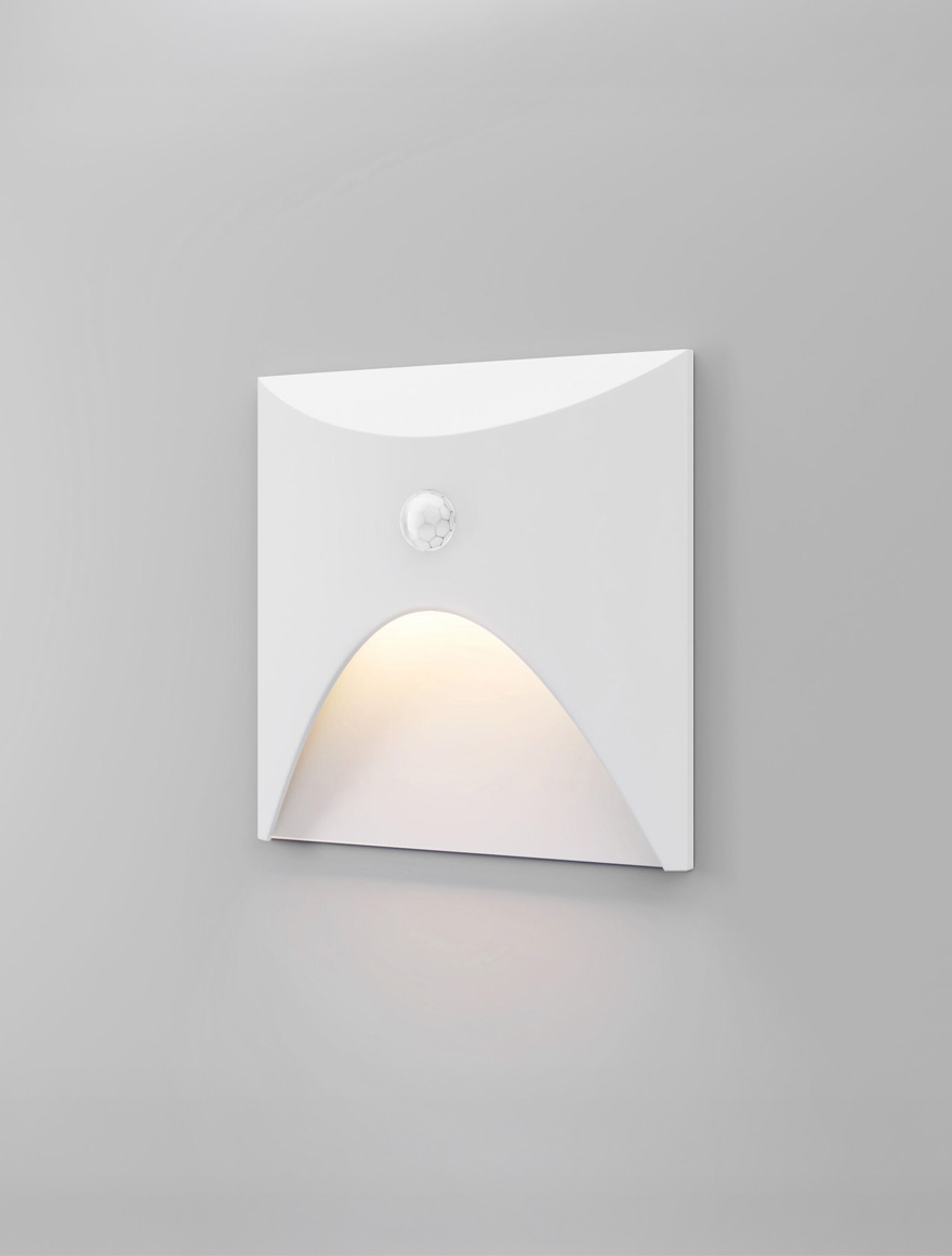 Corp de il. cu senzor incorp scară/perete LED 3W 4000K IP65 220-240V alb Luminaled