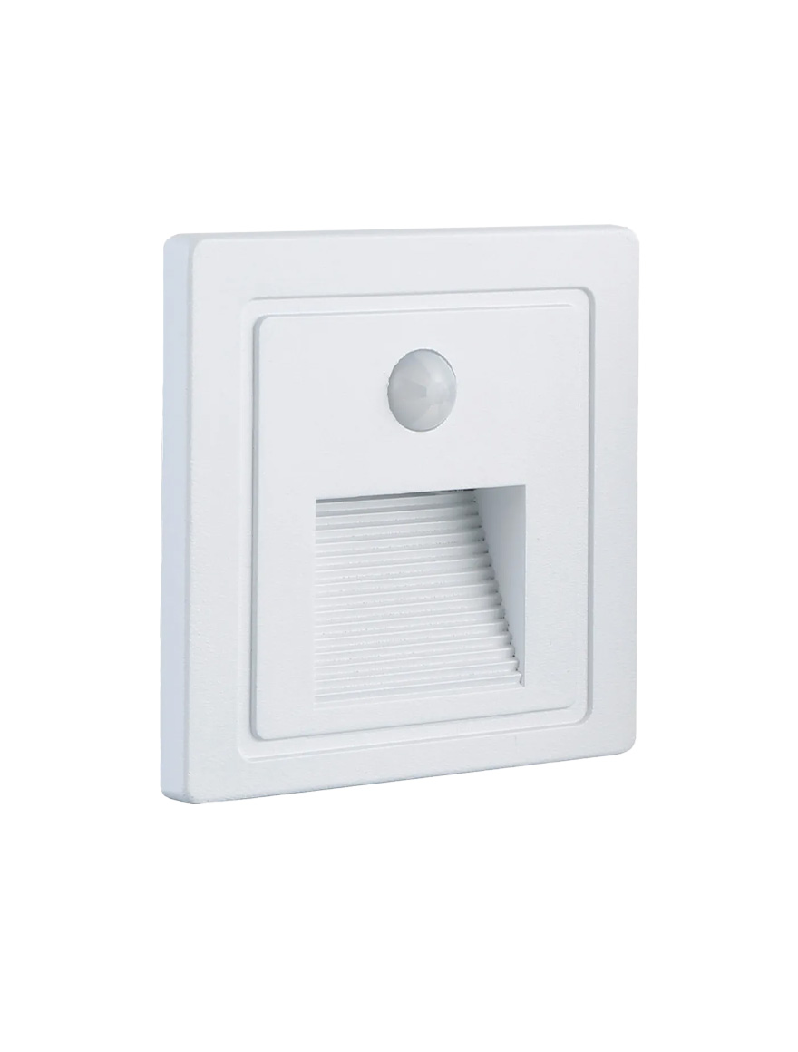Corp de il. cu senzor incorp scară/perete LED 3W 3000K IP65 220-240V alb Luminaled