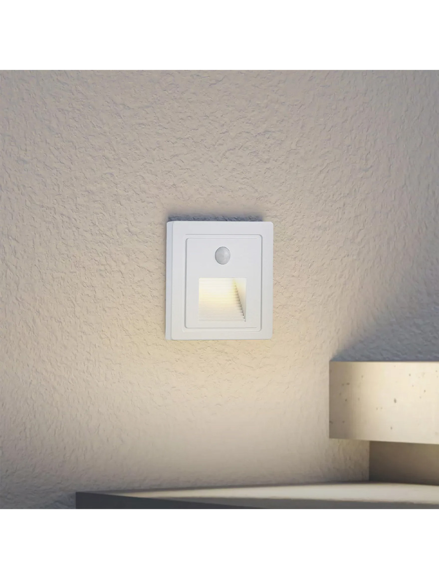 Corp de il. cu senzor incorp scară/perete LED 3W 3000K IP65 220-240V alb Luminaled