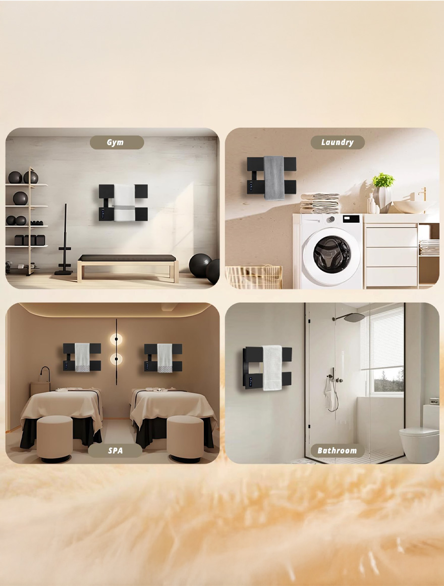 Electric towel dryer 0.45*0.34m 60W aluminum+steel black KJ-211-2 Lled