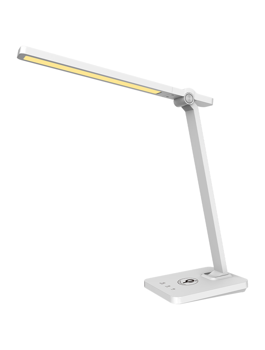 Lampă de masă WILON LED dimabilă Albă 10W 550lm CCT:3000-5700K cu încărcator fără fir LuminaLED